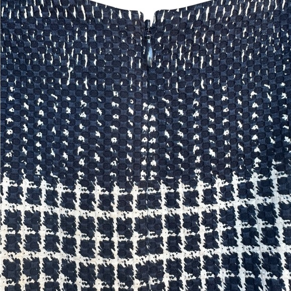 J Crew Navy Blue White Check Tweedy Sheath Dress Size 00 Formal Preppy Workwear - Picture 5 of 7